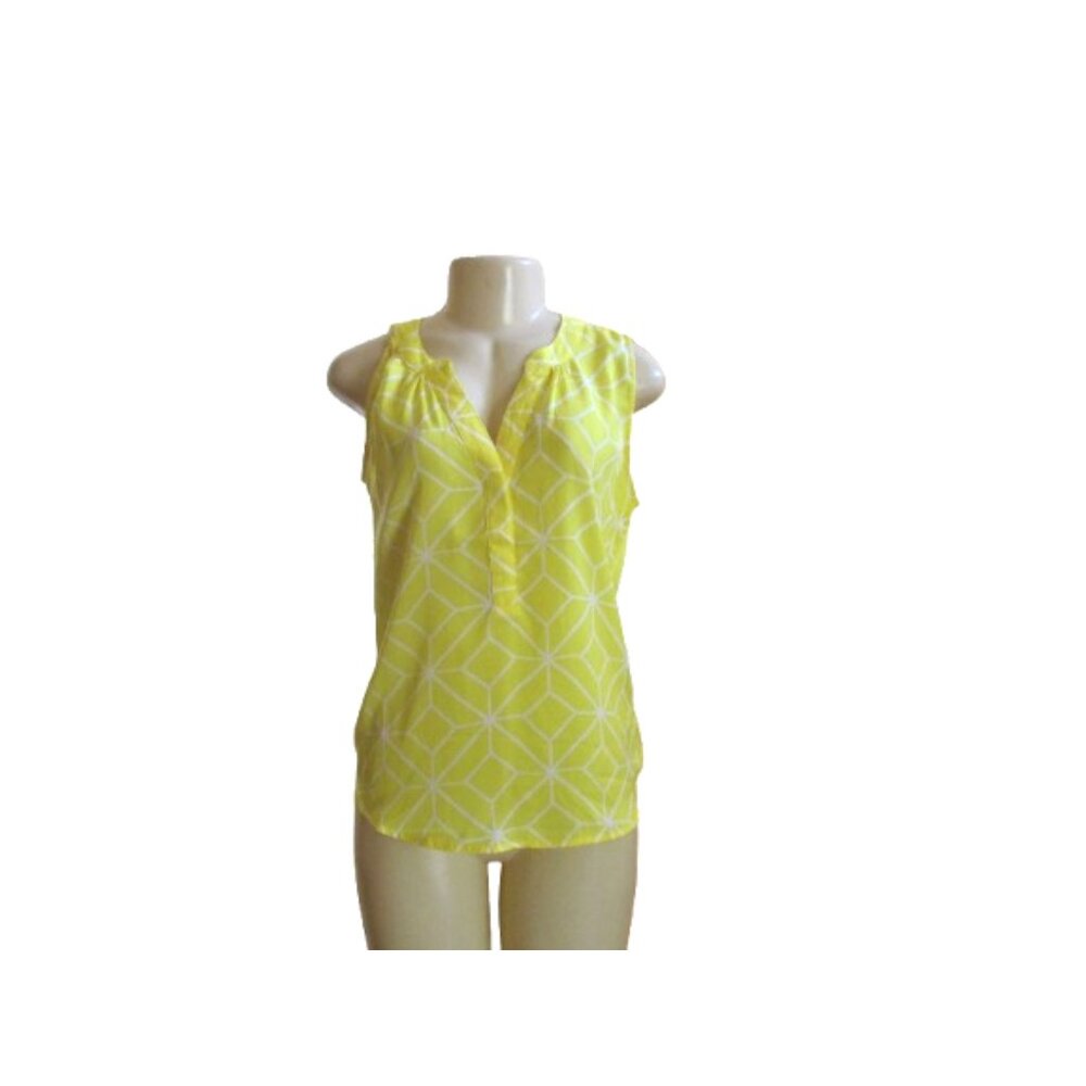 New w Tags, Nanna & Gracie Yellow Diamond Sleeveless Top SZ M